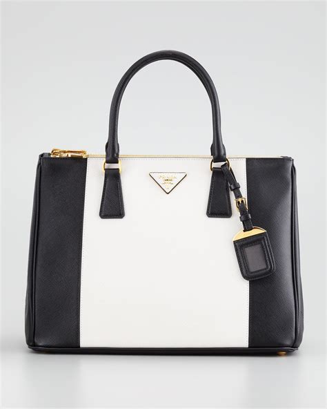 prada black and white handbags